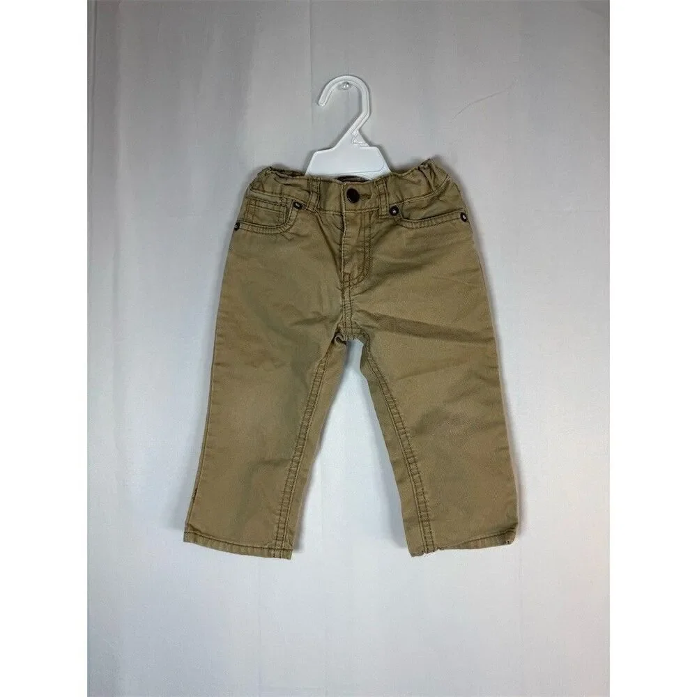 OshKosh B'gosh Toddler Unisex Jeans Tan Slim Straight 5-Pocket Elastic Waist